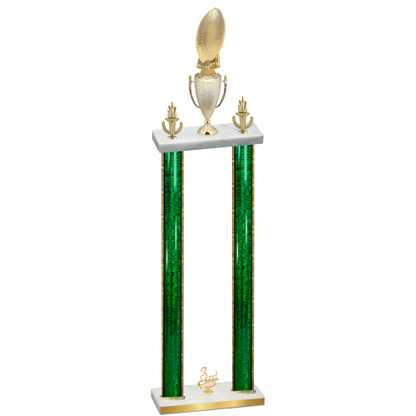 Double Green Glacier Third Place Football Trophy