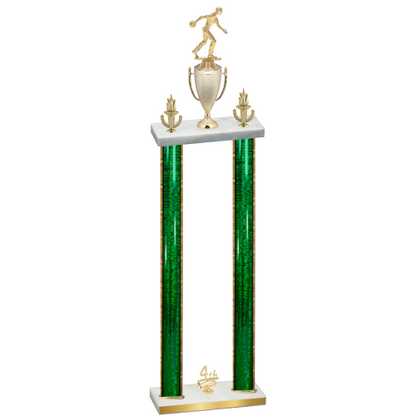 Double Green Glacier Fourth Place Bowling Trophy