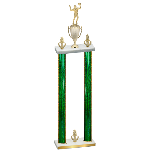 Double Green Glacier Victory Volleyball Trophy