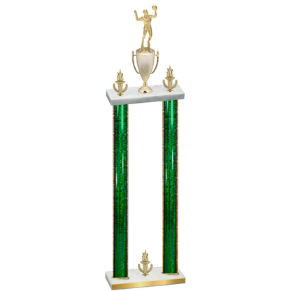Double Green Glacier Victory Volleyball Trophy
