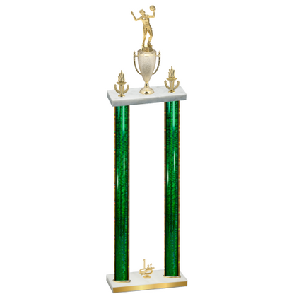 Double Green Glacier First Place Volleyball Trophy