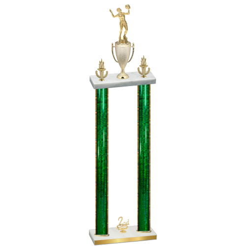 Double Green Glacier Second Place Volleyball Trophy