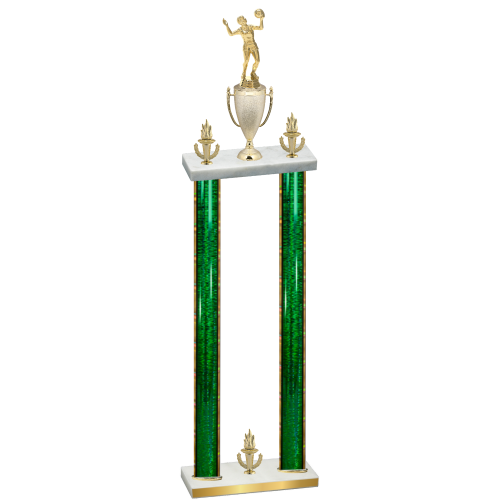Double Green Glacier Victory Volleyball Trophy