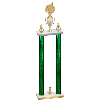 Double Green Glacier Victory Volleyball Trophy