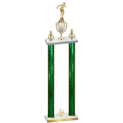 Double Green Glacier Fourth Place Tennis Trophy