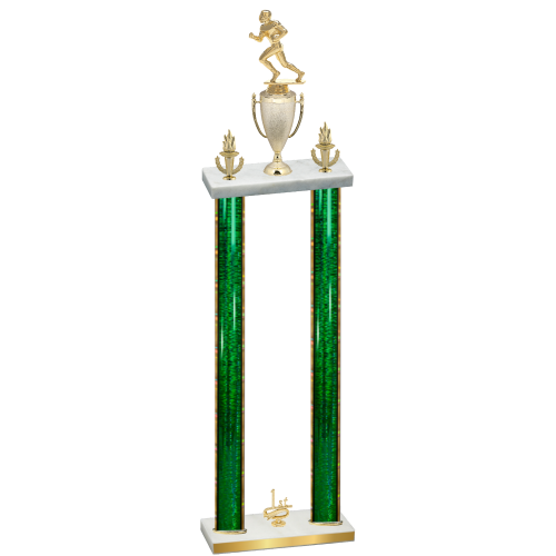 Double Green Glacier First Place Football Trophy