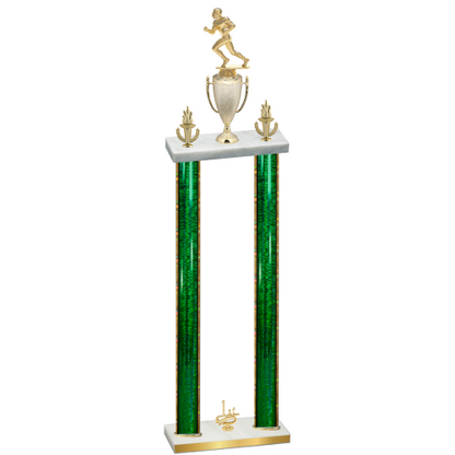 Double Green Glacier First Place Football Trophy