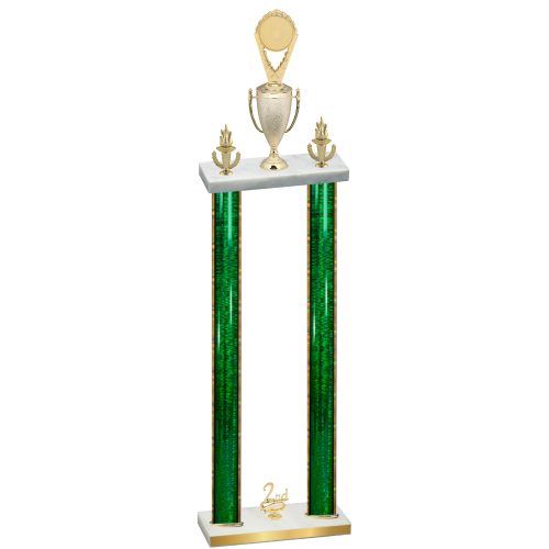 Double Green Glacier Second Place Insert Trophy