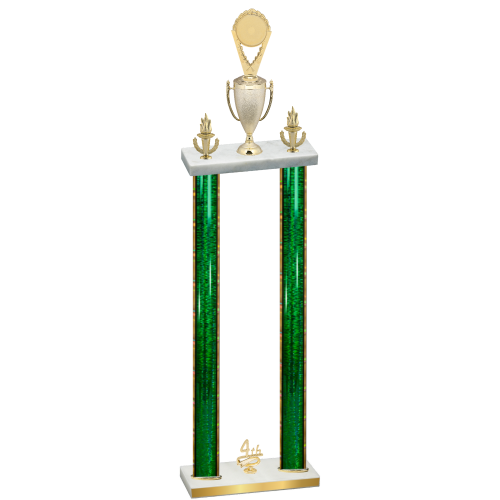 Double Green Glacier Fourth Place Insert Trophy