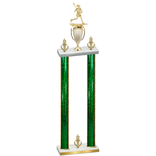 Double Green Glacier Victory Lacrosse Trophy