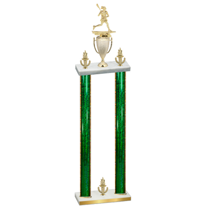 Double Green Glacier Victory Lacrosse Trophy