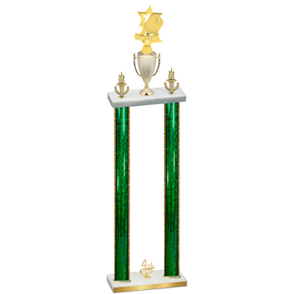 Double Green Glacier Fourth Place Pickleball Trophy