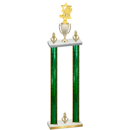 Double Green Glacier Victory Pickleball Trophy