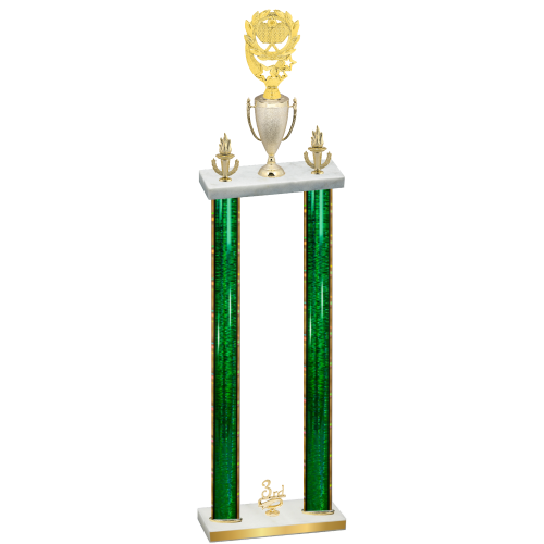 Double Green Glacier Third Place Pickleball Trophy