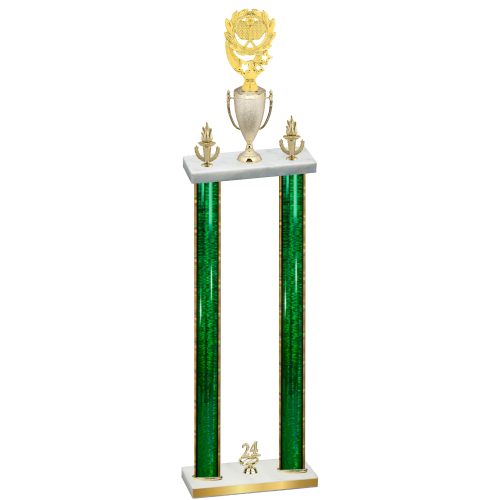 Double Green Glacier Year Pickleball Trophy