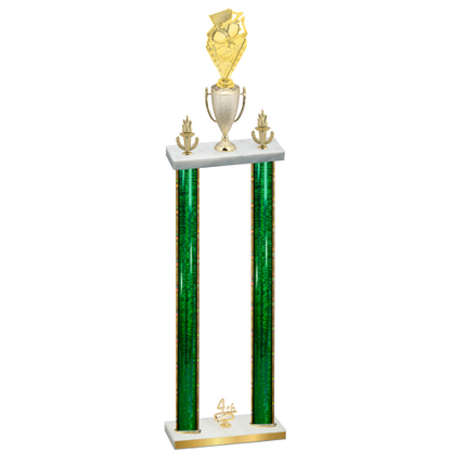 Double Green Glacier Fourth Place Pickleball Trophy