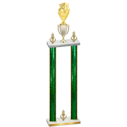 Double Green Glacier Victory Pickleball Trophy