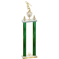 Double Green Glacier Second Place Basketball Trophy