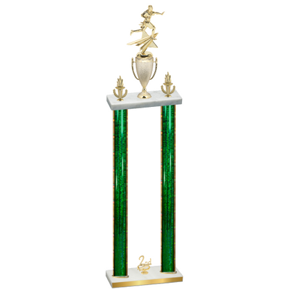Double Green Glacier Second Place Flag Football Trophy