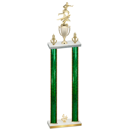 Double Green Glacier Fourth Place Flag Football Trophy