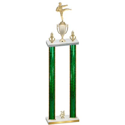Double Green Glacier Year Karate Trophy