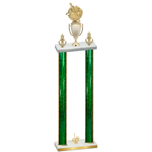 Double Green Glacier First Place Baseball Trophy
