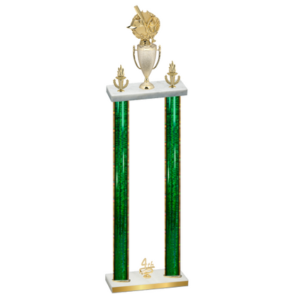 Double Green Glacier Fourth Place Baseball Trophy