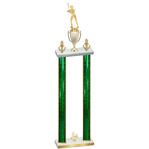 Double Green Glacier Fourth Place Softball Trophy
