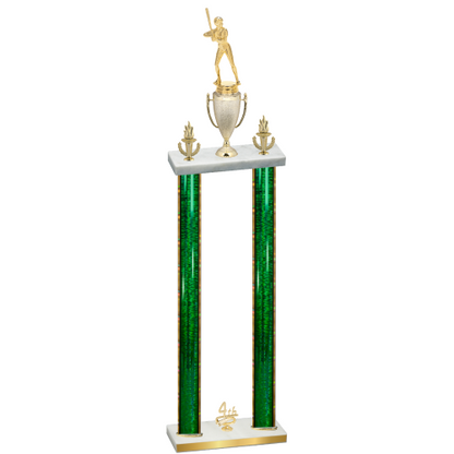 Double Green Glacier Fourth Place Softball Trophy