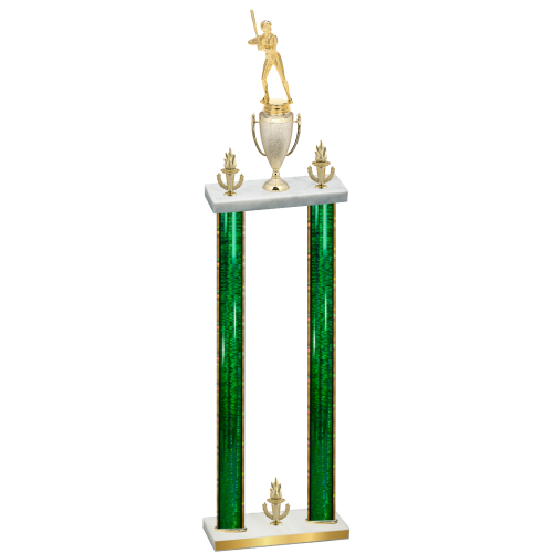 Double Green Glacier Victory Softball Trophy