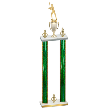 Double Green Glacier Victory Softball Trophy