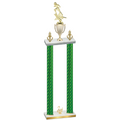 Double Green Carbon Fiber Second Place Football Trophy