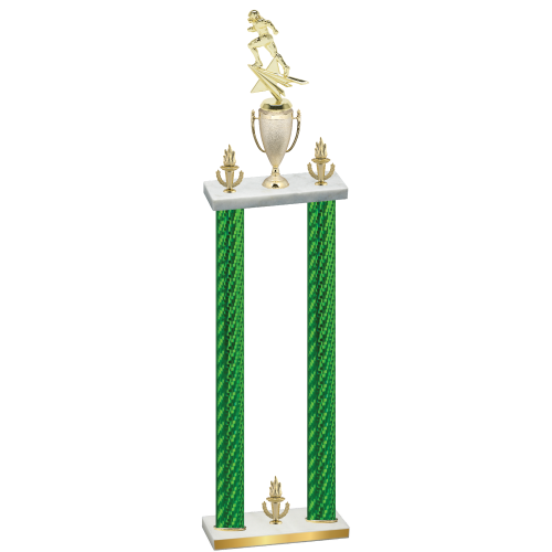 Double Green Carbon Fiber Victory Football Trophy