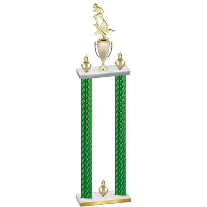 Double Green Carbon Fiber Victory Football Trophy