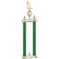 Double Green Carbon Fiber Year Football Trophy