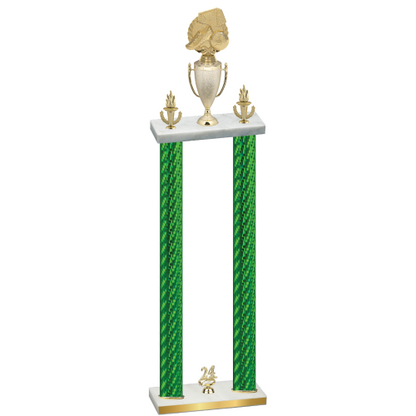 Double Green Carbon Fiber Year Soccer Trophy