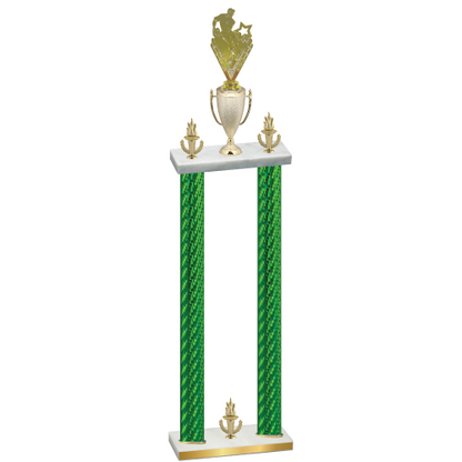 Double Green Carbon Fiber Victory Rugby Trophy