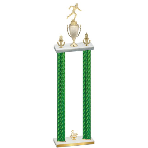 Double Green Carbon Fiber Third Place Running Trophy