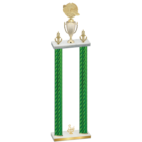 Double Green Carbon Fiber Third Place Running Trophy