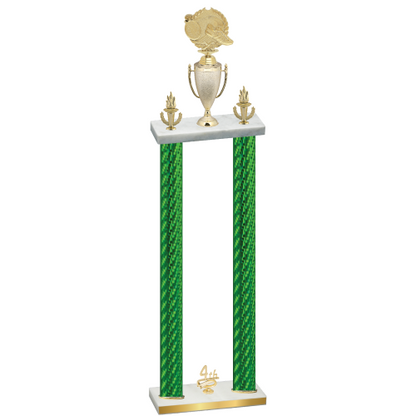 Double Green Carbon Fiber Fourth Place Running Trophy