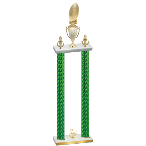 Double Green Carbon Fiber Second Place Football Trophy