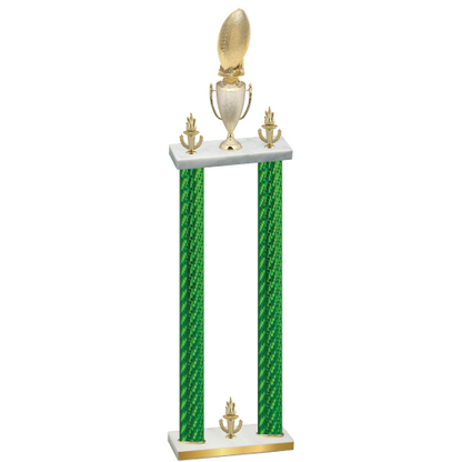 Double Green Carbon Fiber Victory Football Trophy