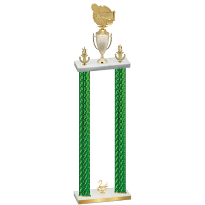 Double Green Carbon Fiber Second Place Tennis Trophy
