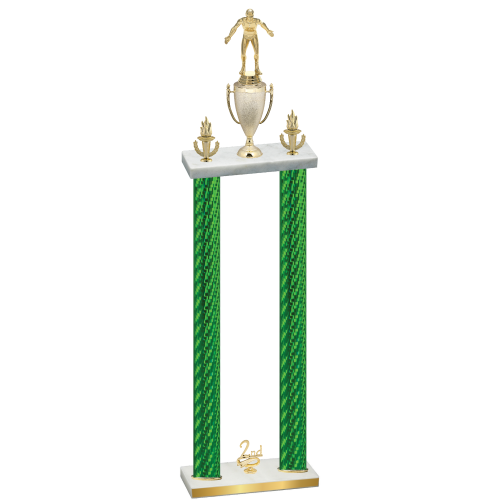 Double Green Carbon Fiber Second Place Wrestling Trophy