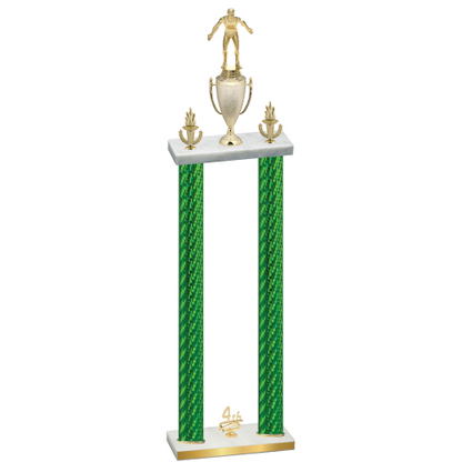 Double Green Carbon Fiber Fourth Place Wrestling Trophy
