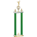 Double Green Carbon Fiber Fourth Place Volleyball Trophy