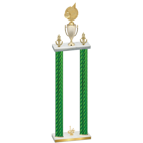 Double Green Carbon Fiber First Place Volleyball Trophy