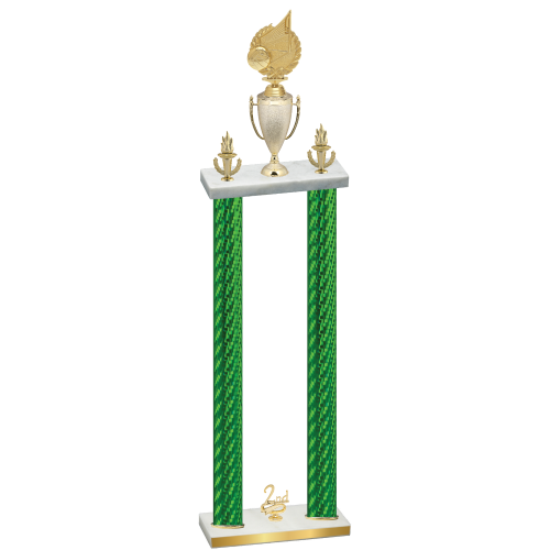Double Green Carbon Fiber Second Place Volleyball Trophy