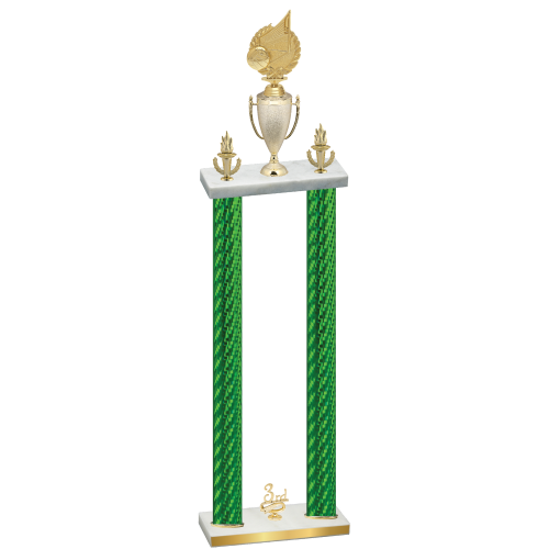 Double Green Carbon Fiber Third Place Volleyball Trophy
