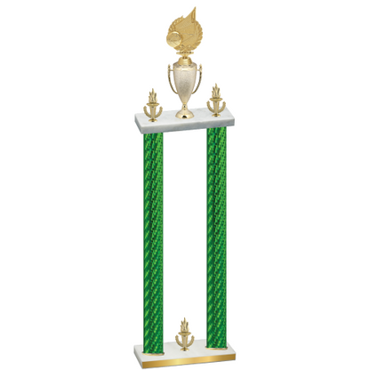 Double Green Carbon Fiber Victory Volleyball Trophy